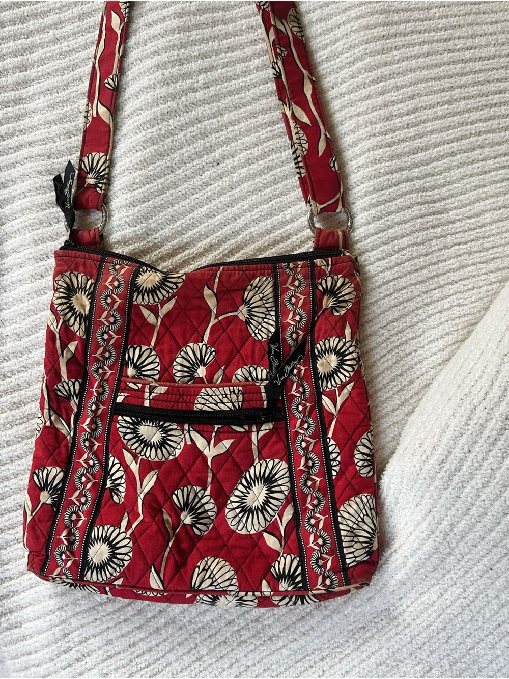 Vera Bradley Red Quilted Floral Crossbody Bag